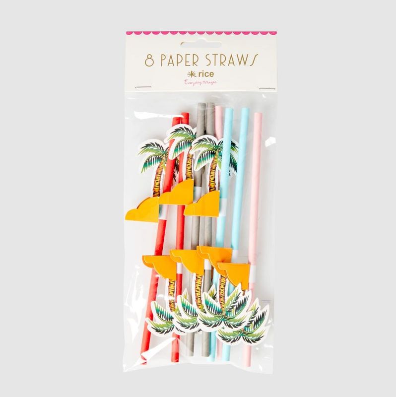 Rice - Papirsugerør Palme 8-pk
