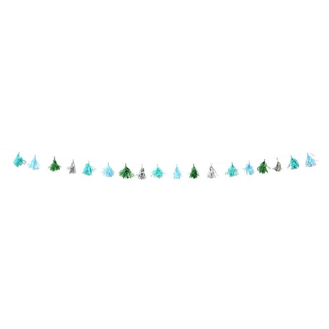 Hovedbilde Rice - Paper Tassel Garland Blå S