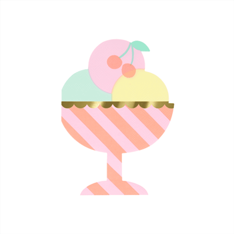 Meri Meri - Servietter Iskremskål 16-pk