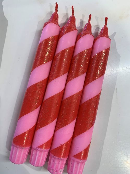 Hovedbilde Mrs. Miccio -  Stearinlys Polka-Glitz Red / Neon ...