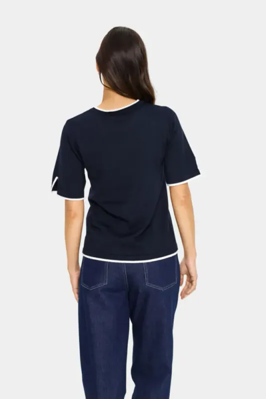 Saint Tropez - MilaSZ Contrast Stripe SS Pullover