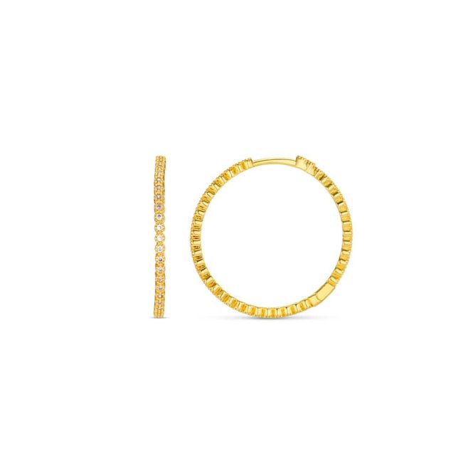 Hovedbilde Orelia - Fine pave mid-size Hoop earrings