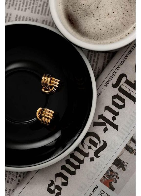 Orelia - Interlocking Statement Stud Earrings gold